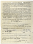 Lot of 2 Moe Howard Signed Contracts From 1958: 1pp. Regarding Merchandising Rights, & 2pp. (1 Sheet) AGVA Contract Signed ''The 3 Stooges / By Moe Howard (owner)'' -- 8.5'' x 11'', Very Good